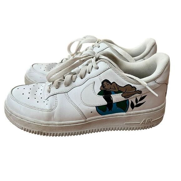 Nike Air Force 1 AF1 Custom Hawaiian Sneakers Size 8 - Picture 4 of 10